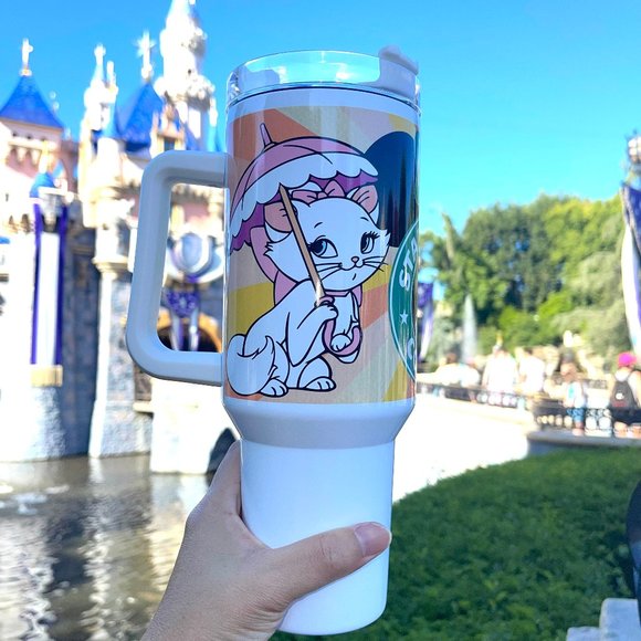 Disney Starbucks The Aristocats Marie 40 oz Tumbler/Water bottle/Mug wit… - Picture 8 of 8